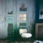 Fluffy White Curved Back Accent Chair with Metal Hairpin Legs