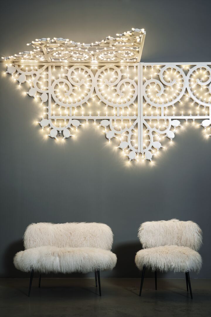 Fluffy White Curved Back Accent Chair with Metal Hairpin Legs