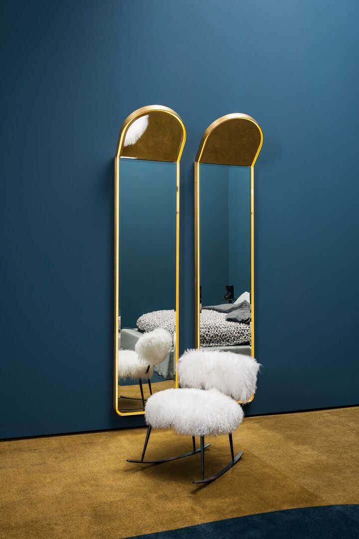 Fluffy White Curved Back Accent Chair with Metal Hairpin Legs