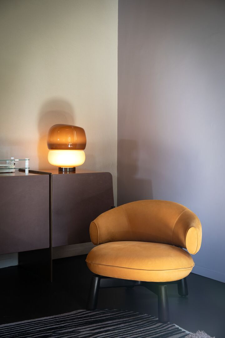 Olive Green Curved Back Suede Accent Chair with Black Wooden Legs