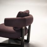 Warm Tan Suede Accent Chair with Rounded Arms and Bold Black Frame Modern Comfy Seat