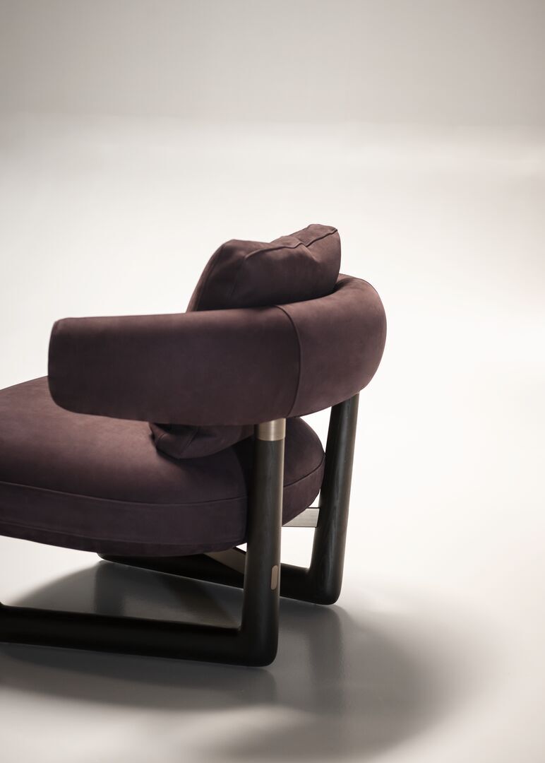 Warm Tan Suede Accent Chair with Rounded Arms and Bold Black Frame Modern Comfy Seat