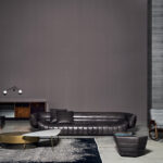 Sculptural Deconstructed Leather Sofa with Floating Elements and Artistic Quilting