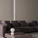 Modular Sofa System Geometric Design Integrated Side Tables Premium Upholstery