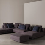 Modular Sofa System Geometric Design Integrated Side Tables Premium Upholstery