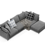 Modular Sofa System U Shaped Metal Feet Blanket Stitch Removable Covers