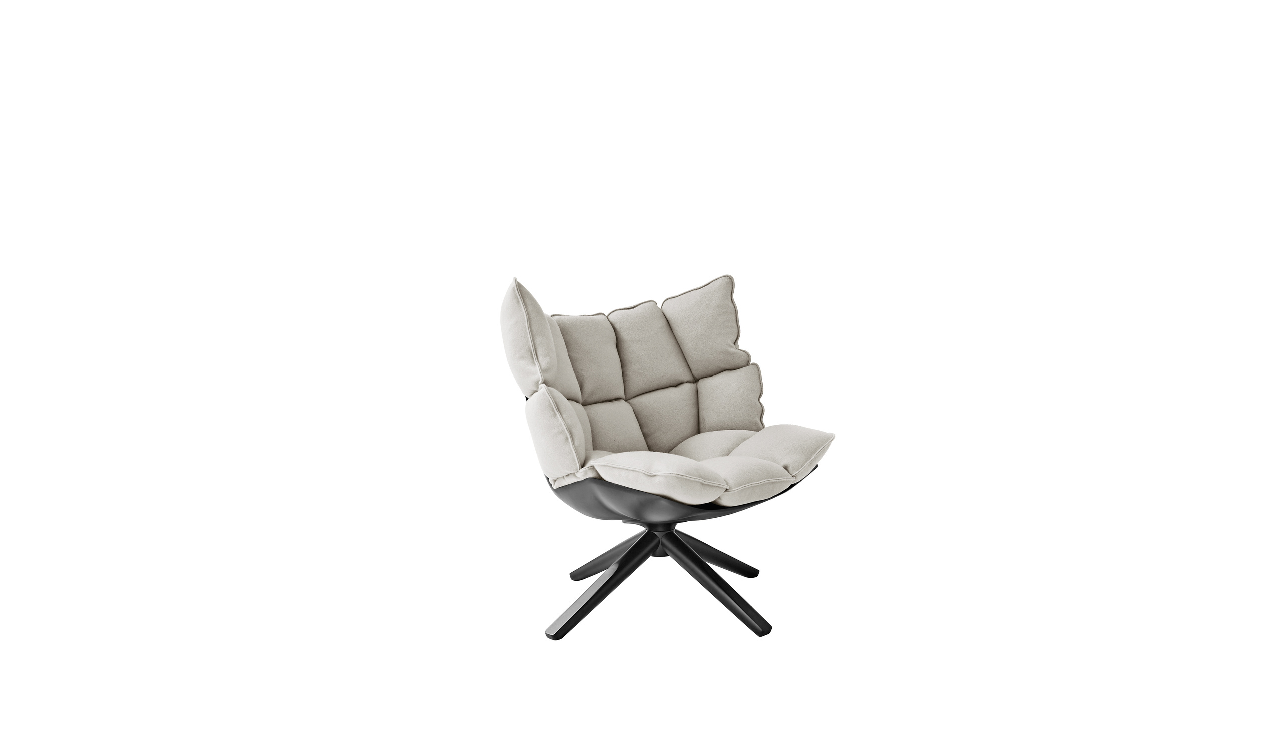 Soft Plush Wingback Swivel Armchair with Wood Base