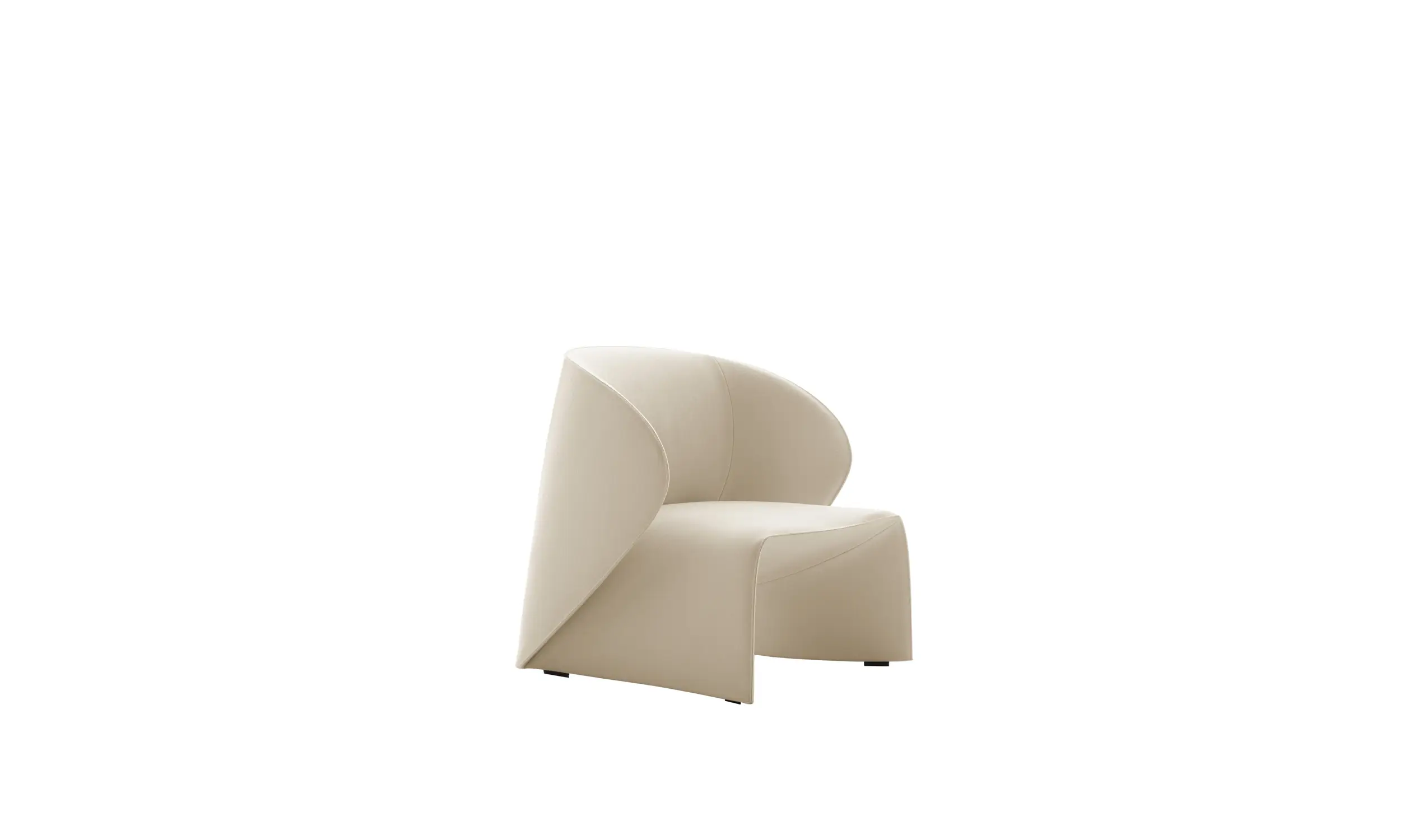 Vibrant Yellow Wool Curved One-Piece Upholstered Accent Chair