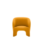 Vibrant Yellow Wool Curved One-Piece Upholstered Accent Chair