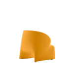 Vibrant Yellow Wool Curved One-Piece Upholstered Accent Chair