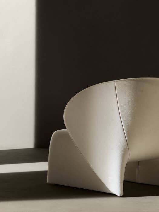 Vibrant Yellow Wool Curved One-Piece Upholstered Accent Chair