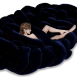 Frameless Velvet Sectional Sofa Modular Nest Design Versatile Lounge Seating