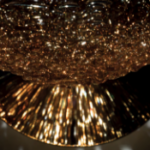 Luxury Gilded Wire Mesh Pedestal Accent Chair Modern Artistic Sculptural Design