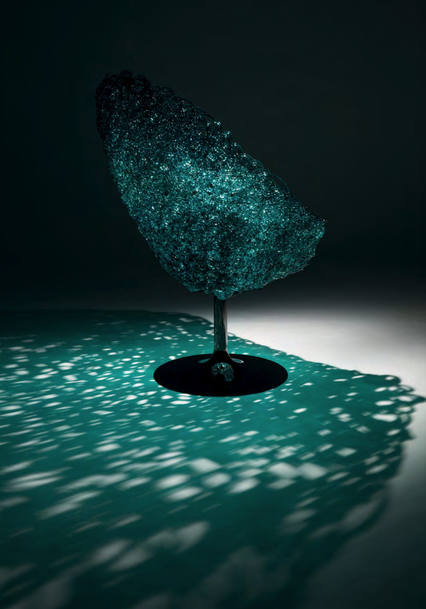 Luxury Gilded Wire Mesh Pedestal Accent Chair Modern Artistic Sculptural Design