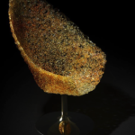 Luxury Gilded Wire Mesh Pedestal Accent Chair Modern Artistic Sculptural Design