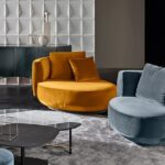 Emerald Velvet Swivel Accent Chair with Lumbar Pillow Modern Curved Design