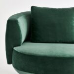 Emerald Velvet Swivel Accent Chair with Lumbar Pillow Modern Curved Design