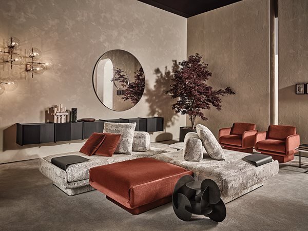 Plush Upholstered Swivel Armchair Beige Fabric Modern Compact Accent Chair