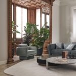 Plush Upholstered Swivel Armchair Beige Fabric Modern Compact Accent Chair