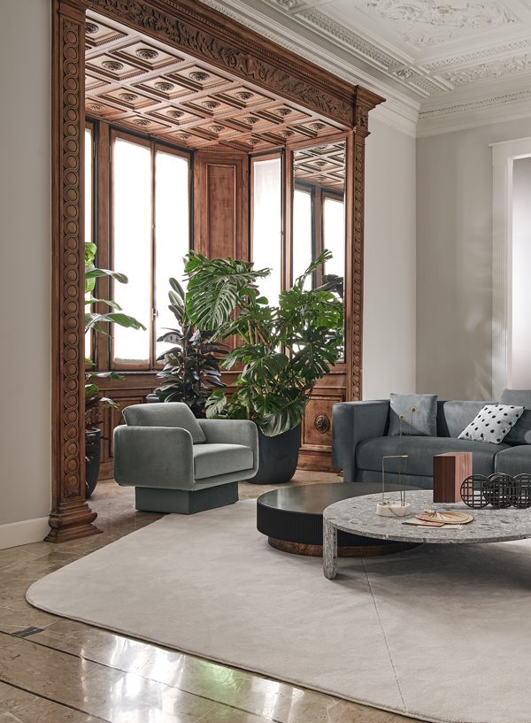 Plush Upholstered Swivel Armchair Beige Fabric Modern Compact Accent Chair