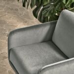 Plush Upholstered Swivel Armchair Beige Fabric Modern Compact Accent Chair