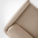 Plush Upholstered Swivel Armchair Beige Fabric Modern Compact Accent Chair