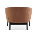 Curved Upholstered Swivel Armchair Linen Fabric Modern Comfortable Accent Chair