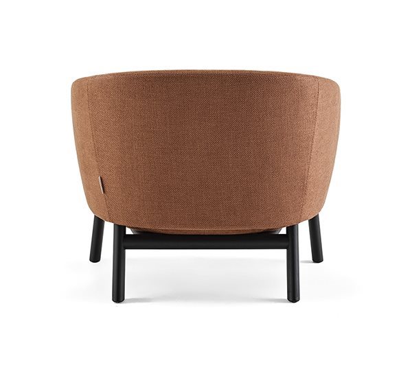 Curved Upholstered Swivel Armchair Linen Fabric Modern Comfortable Accent Chair