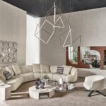 Curved Upholstered Swivel Armchair Linen Fabric Modern Comfortable Accent Chair