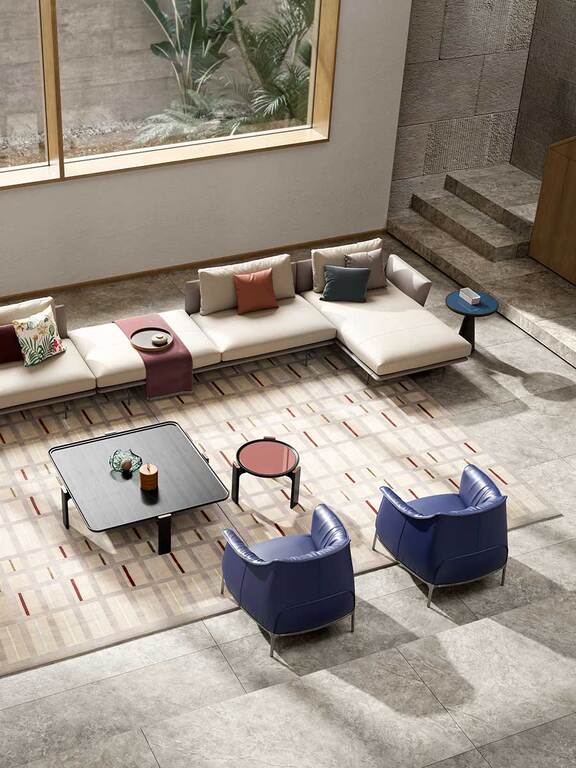 Armchair Upholstered in Brown Leather with Steel Frame in Gunmetal Grey Finish