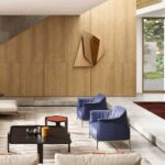 Armchair Upholstered in Brown Leather with Steel Frame in Gunmetal Grey Finish