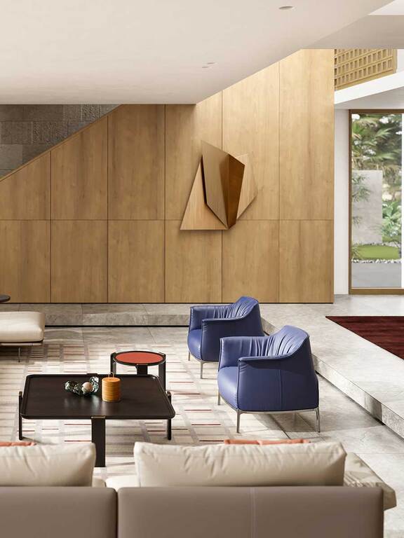 Armchair Upholstered in Brown Leather with Steel Frame in Gunmetal Grey Finish