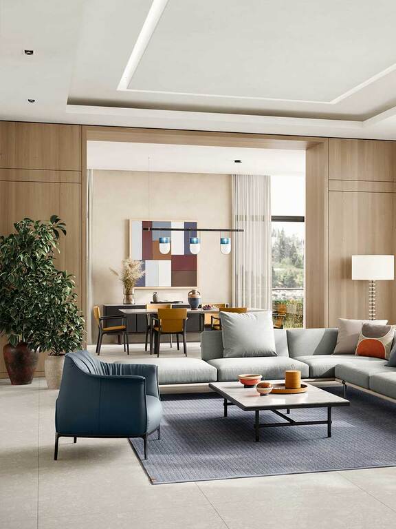 Armchair Upholstered in Brown Leather with Steel Frame in Gunmetal Grey Finish