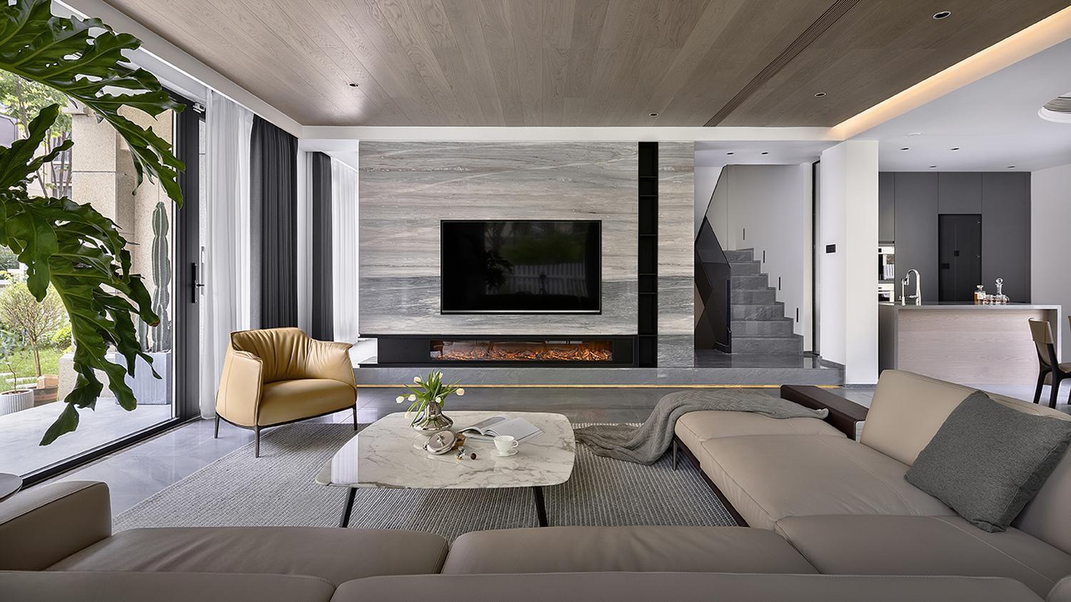 Armchair Upholstered in Brown Leather with Steel Frame in Gunmetal Grey Finish