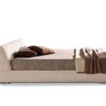 Boucle Upholstered Daybed Modern Curved Headboard Design