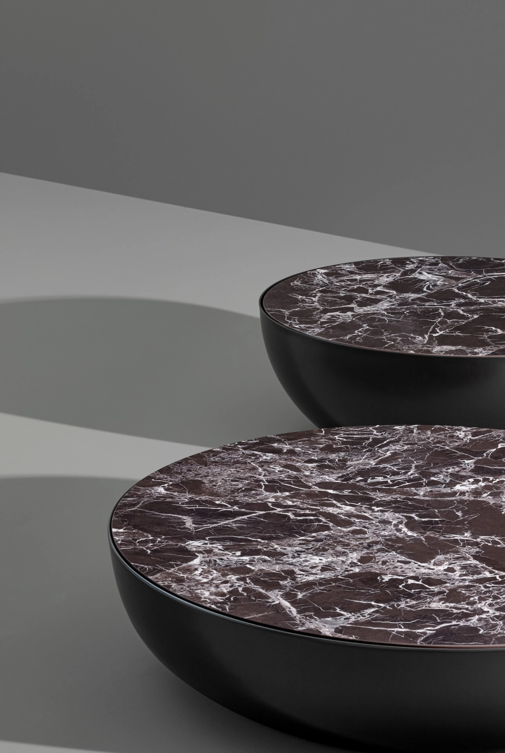 Marble Top Round White Bowl Coffee Table Modern Minimalist