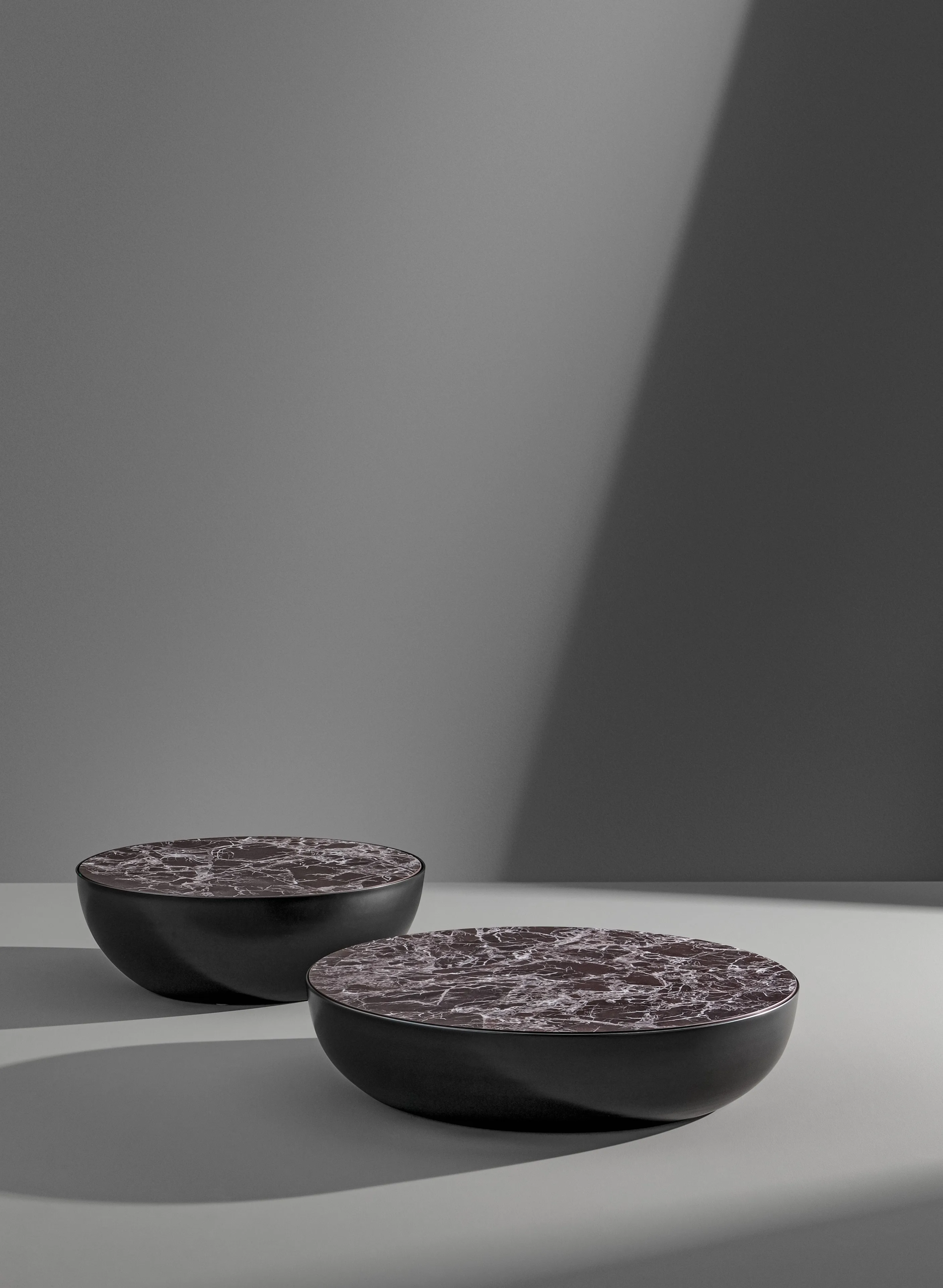 Marble Top Round White Bowl Coffee Table Modern Minimalist