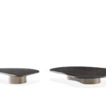 Organic Shape Marble Coffee Table White Travertine Nesting