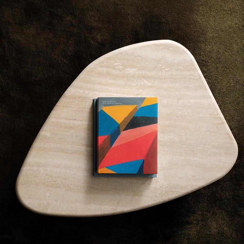 Organic Shape Marble Coffee Table White Travertine Nesting