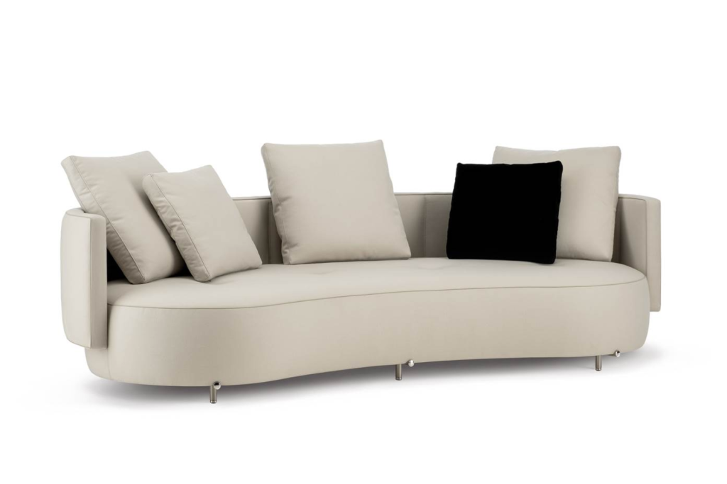 Eco-Leather Piping and 360° Swivel Base Sofa