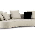 Eco-Leather Piping and 360° Swivel Base Sofa
