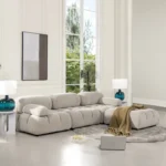 4 Seater Sustainable Iconic Design Modular Sofa with Biodegradable S-Wave Fabric