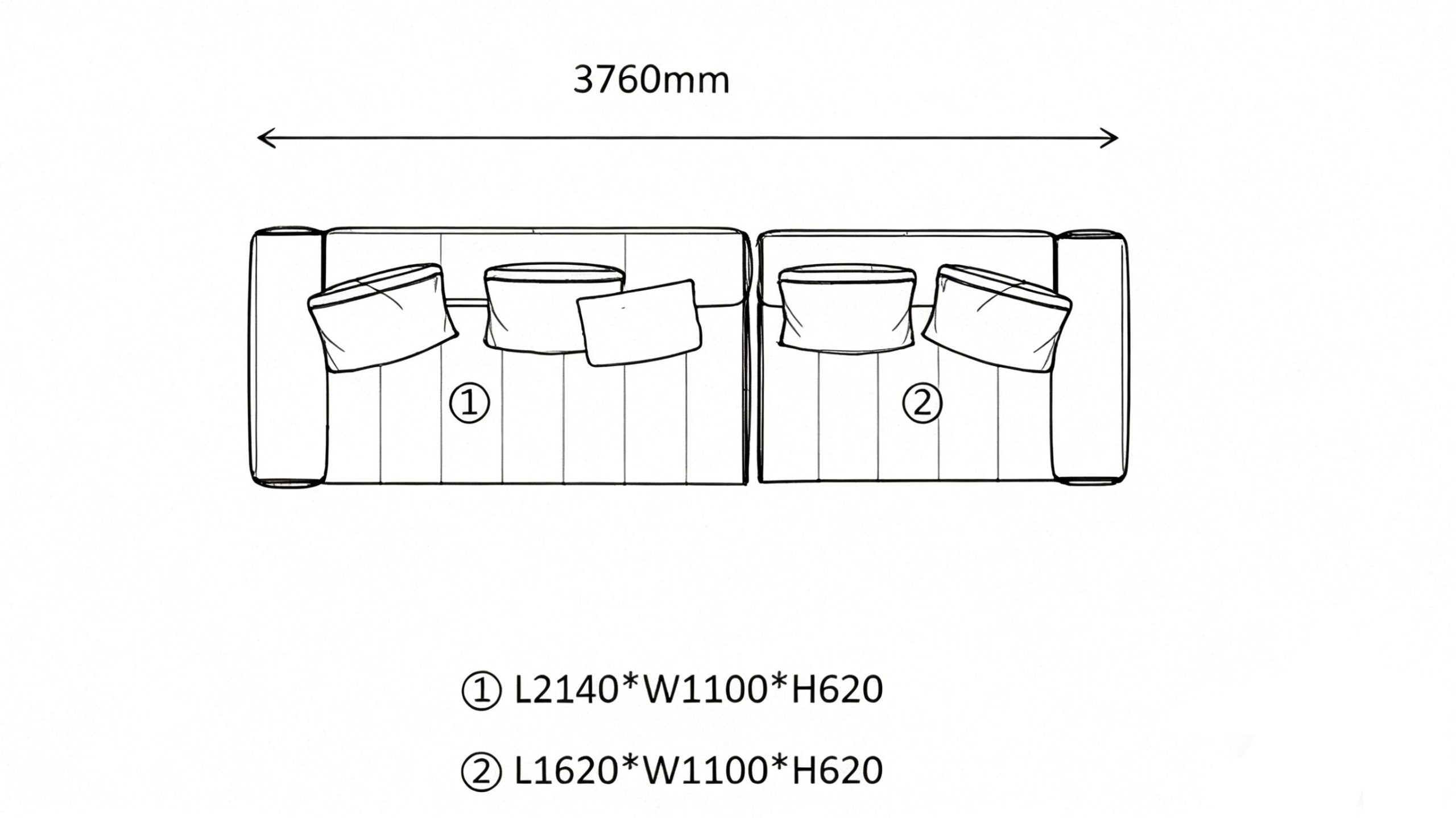 Straight Sofa A(5 seaters)
