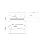 Two-Seater Straight-Line with Double Armrests