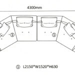 Floating Modular Sofa with Certified Goose Down Cushions and Couture Stitching