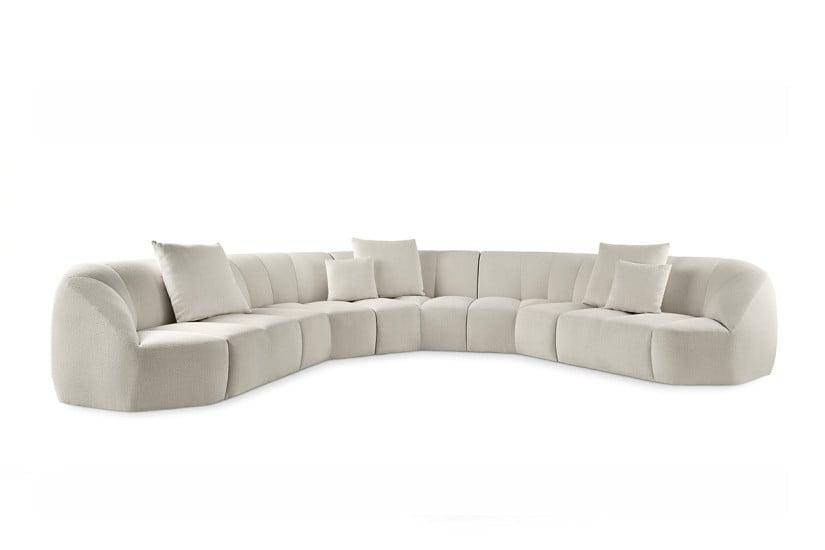 Premium Modular Sofa Durable Construction Custom Upholstery Side Tables