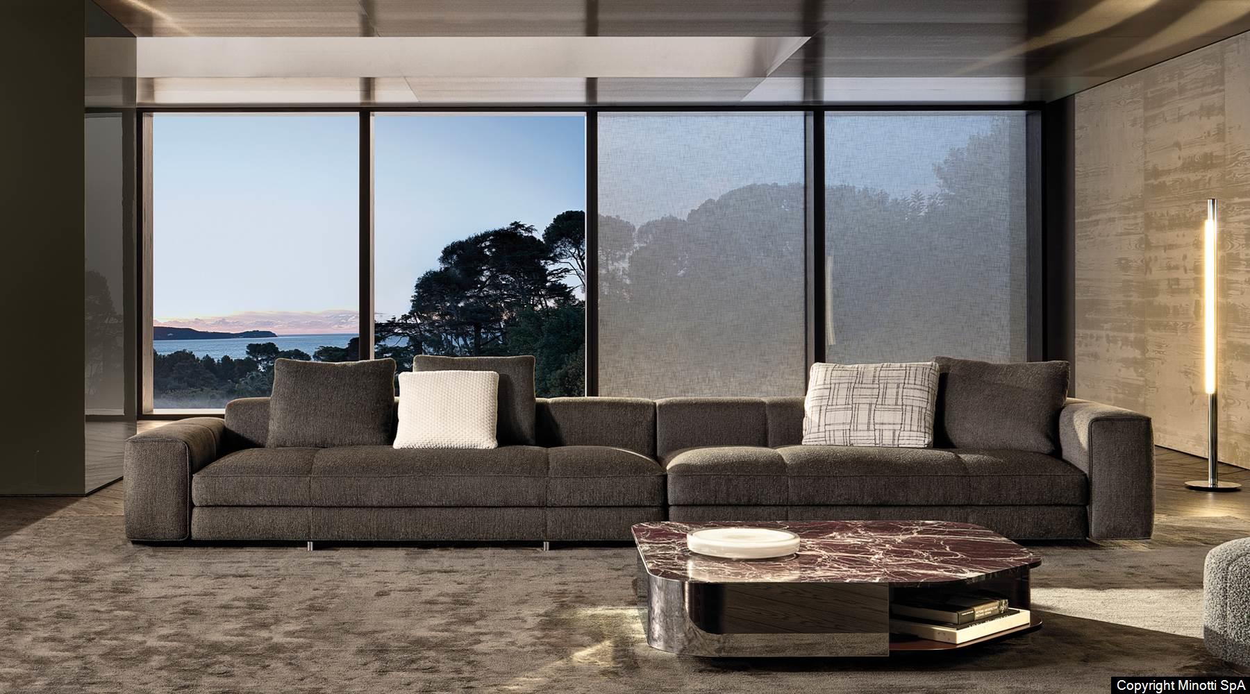 Luxury Modular Sofa with Goose-Down Cushions & Couture Detailing