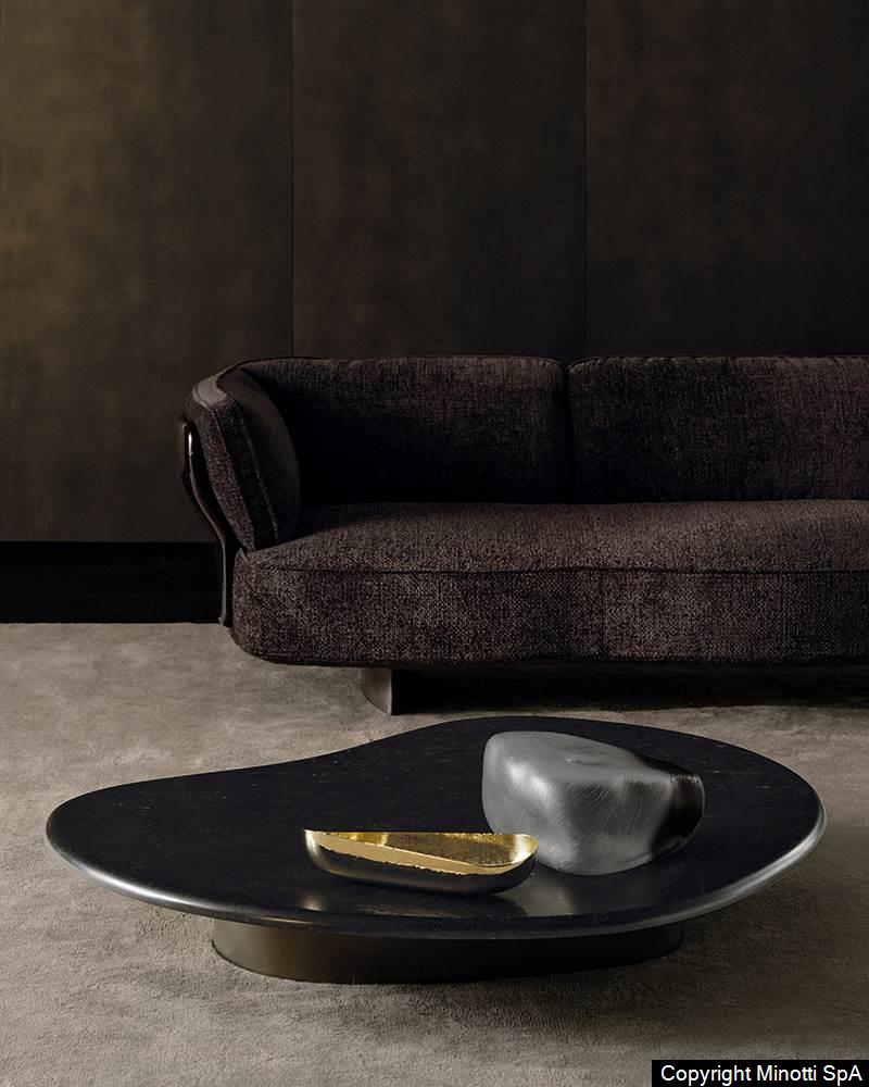 Organic Shape Marble Coffee Table White Travertine Nesting