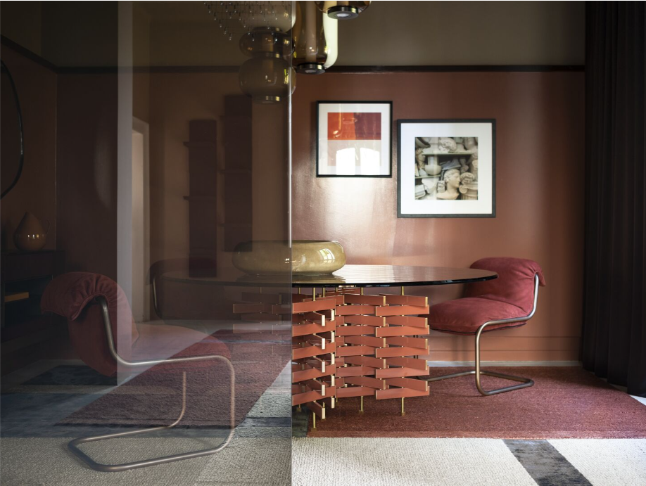 Light Gray Leather Accent Chair with Curved Chrome Metal Frame