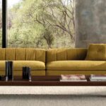 Beige Travertine Coffee Table Minimalist Metal Legs